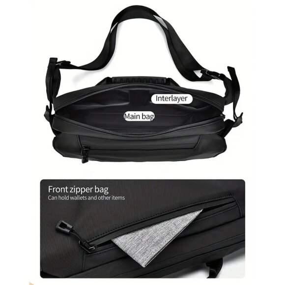 New Wexier Anti-Splash Water Texture Fabric Bag With Multiple Pockets & Magnetic - Picture 7 of 10